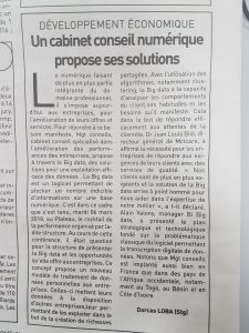 Article de L'Inter n°5914 sur le Cocktail de la Performance spécial Big Data organisé par MGT Conseils